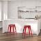 Merrick Lane Dalton Series Backless Metal Dining Stool with Wooden Seat for Indoor Use